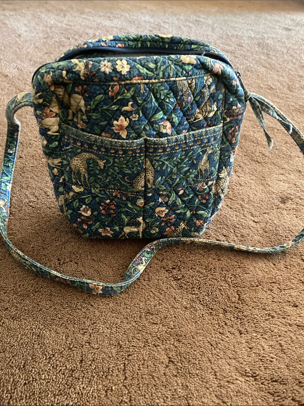 Vera Bradley Navy Floral & Animal Print Quilted Crossbody